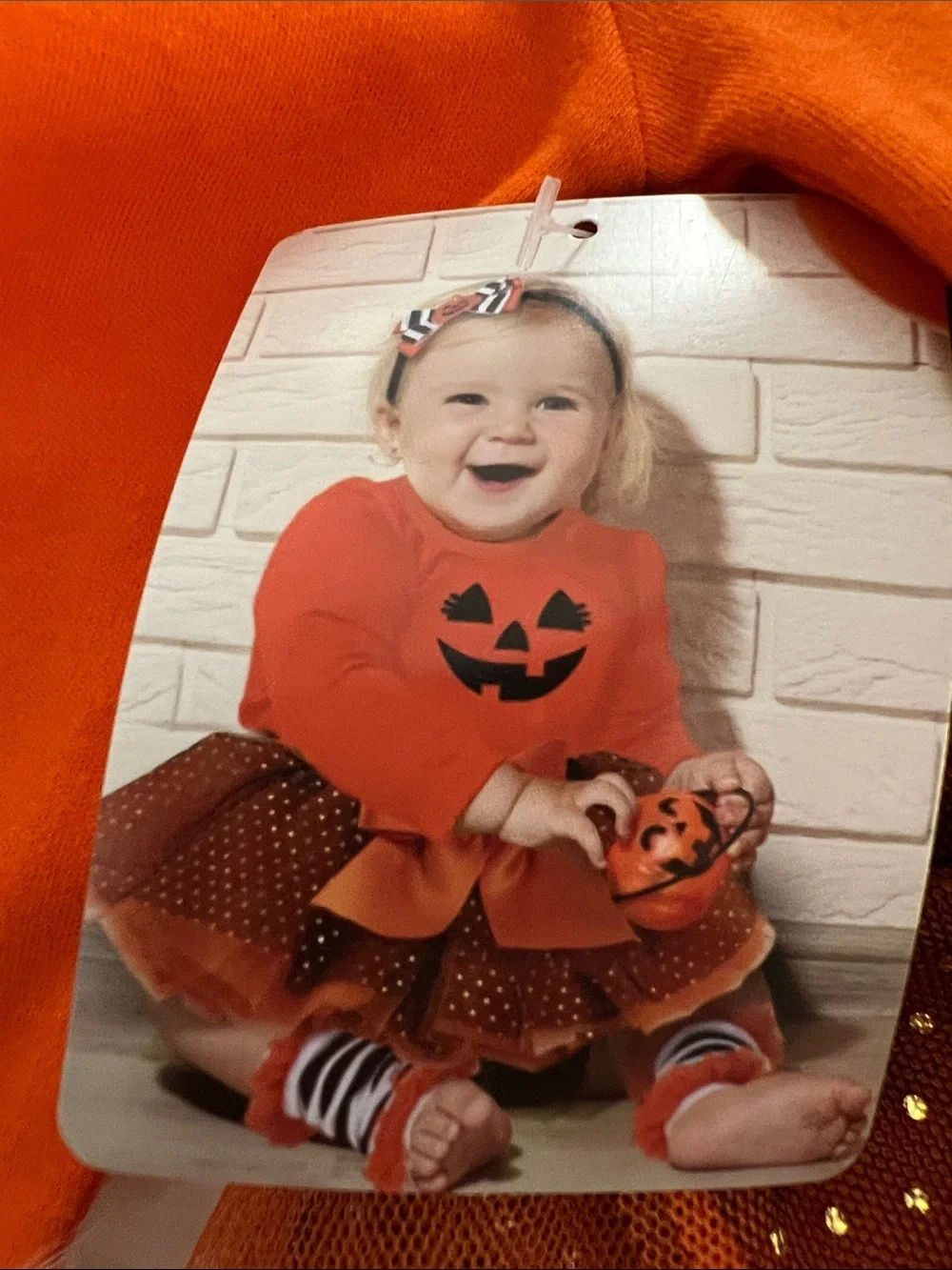 Orange 4 PC  Pumpkin Jack-O'-Lantern Costume 6 Months